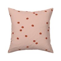 Little ditsy minimalist pumpkins brick red on blush