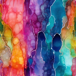 Rainbow Stalactites Abstract