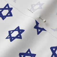 Star of David, navy on white, hanukkah, small scale