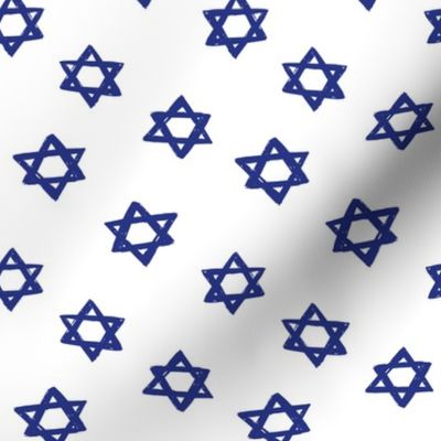 Star of David, navy on white, hanukkah, small scale