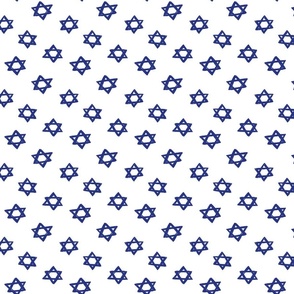 Star of David, navy on white, hanukkah, small scale