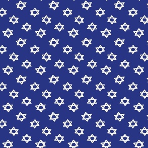 Star of David, cream on navy, hanukkah, small scale