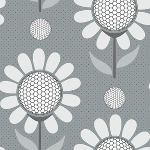 Golf Ball Flowers- Monochromatic Sage Gray