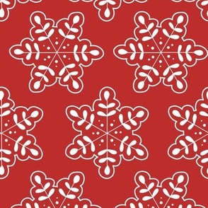 bkrd Merry & Bright Snowflakes red 12x12