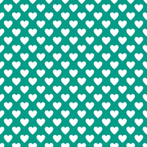 medium 2x2in hearts - teal