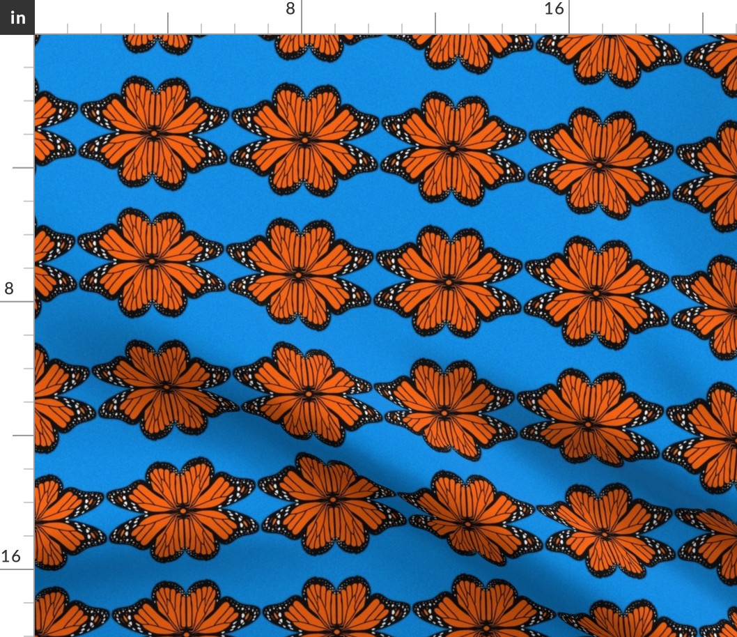 Monarch Wings - Stripes on Blue Version