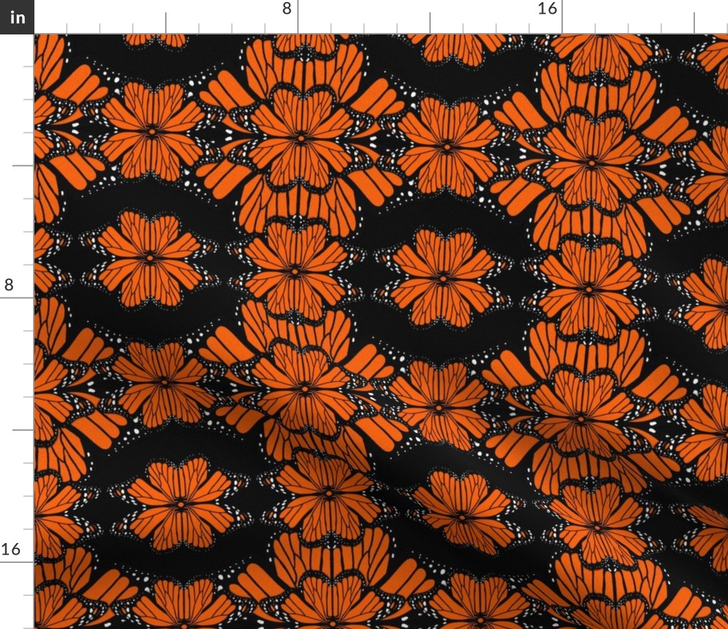 Monarch Wings - Orange on Black Version