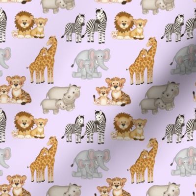 Safari Animals Purple Baby Girl Nursery Small   