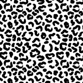 mini 4x4in hand drawn leopard print - black on white