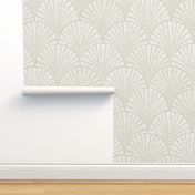 Scallop - White on Beige (Large Scale)