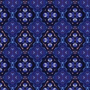 Bohemian Blue Tiles (Large scale)