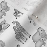 Safari Animals Gray Baby Girl Boy Nursery Small 4 inches