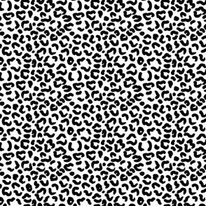 tiny 2x2in hand drawn leopard print - black on white