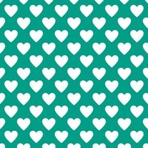 small 1x1in hearts - teal