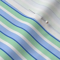 Traditional Vertical Stripes in Teal, Blue, and White