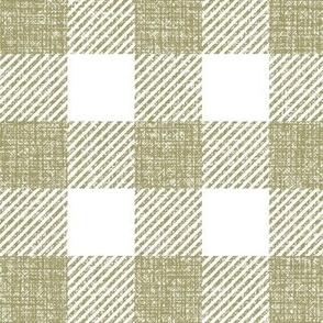 textured look buffalo plaid / olive