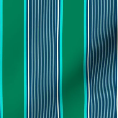 Bold Vibrant Stripes - Blue, Green