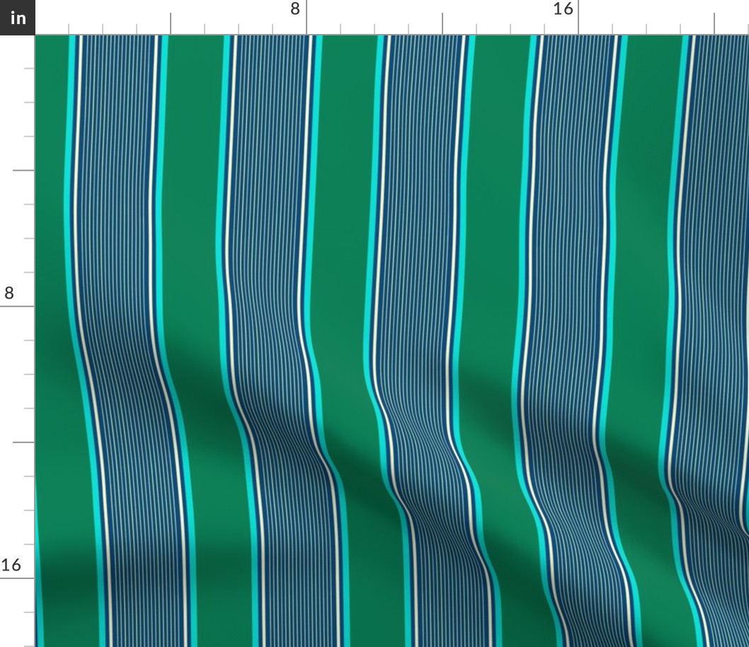 Bold Vibrant Stripes - Blue, Green