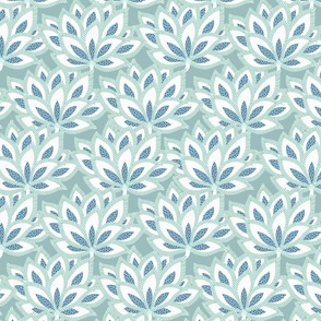 Jacobean Floral - Soft Blue, Large Scale