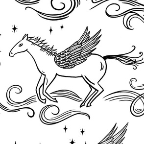 Pegasus -  Black and White