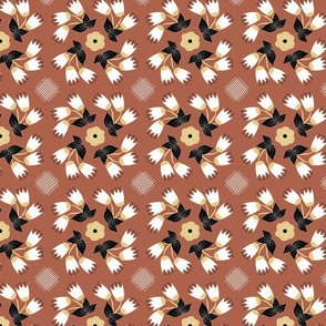Mono Blossom Blanket. Brown