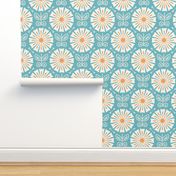 KF 0114 A Medium -  Vintage Retro 70s Modern Geometric Daisy 