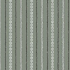 Farmhouse Ticking Stripe | Pine | Mini Scale