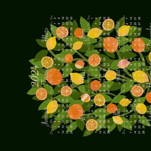 French Language - Abundance of Joy - Bright Citrus - 2024 Tea Towel Calendar