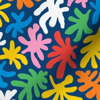Medium - Abstract plant, abstract leaves, leaf shapes, coral, beach, Summer, kids fabric, colorful kids wallpaper