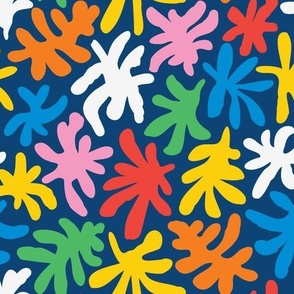 Medium - Abstract plant, abstract leaves, leaf shapes, coral, beach, Summer, kids fabric, colorful kids wallpaper