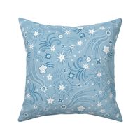 Sparkly Night Stars (medium), sky blue