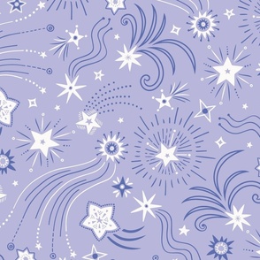 Sparkly Night Stars (x-large), pastel violet