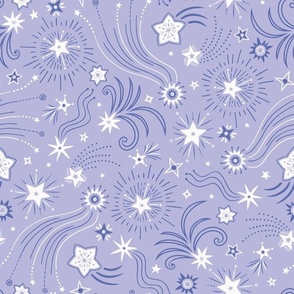 Sparkly Night Stars (medium), pastel violet