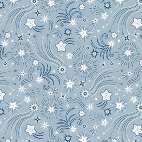 Sparkly Night Stars (x-small), winter blue