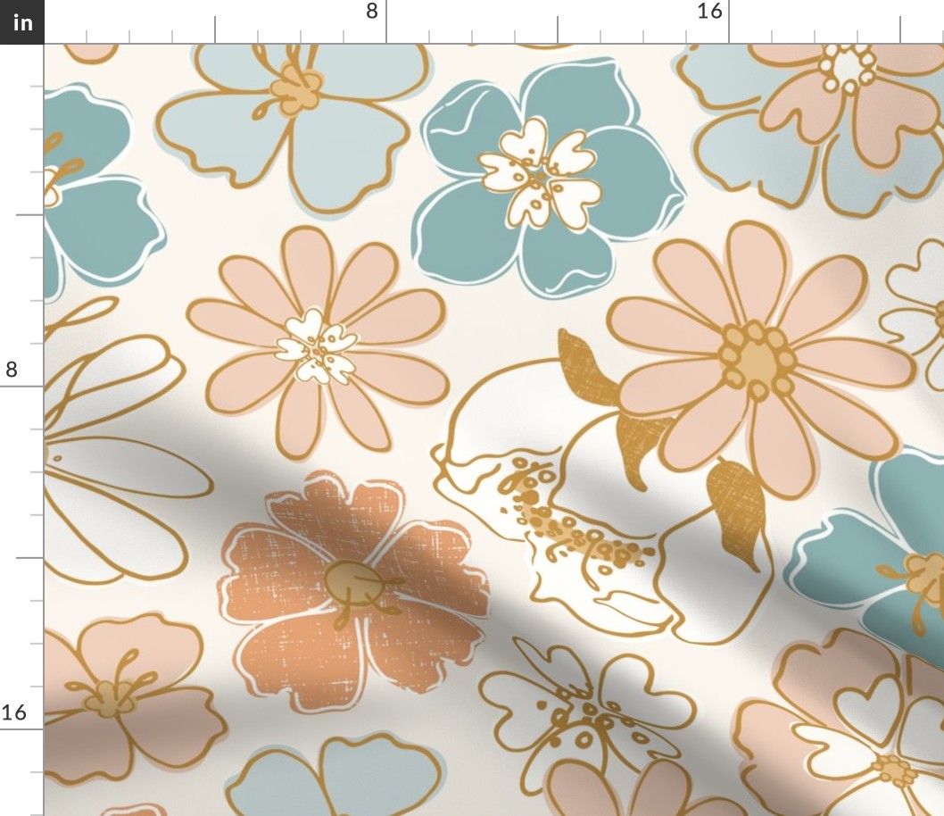 Retro Florals Natural