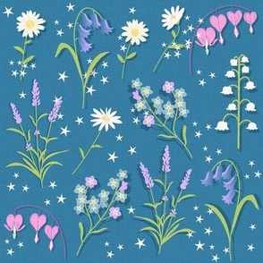 magical garden flowers blue