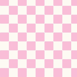 rounded pink and white checkerboard