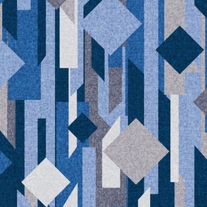 Mega Geometric Navy Blue Grey