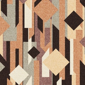 Mega Geometric Desert Sand Browns Canvas Texture