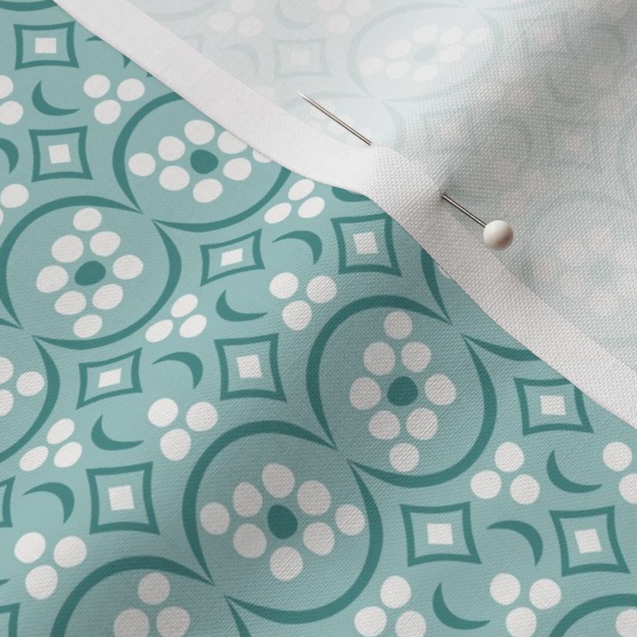 Harvest Moon, mint green (medium) - dots and crescents organic geometric