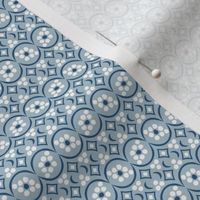 Harvest Moon, winter blue (small) - dots and crescents organic geometric