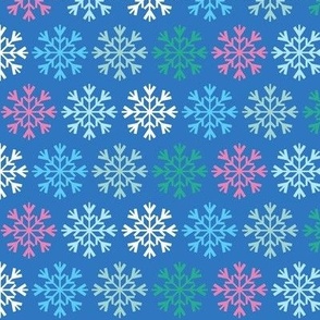 snowflakes blue pink green modern contemporary graphic