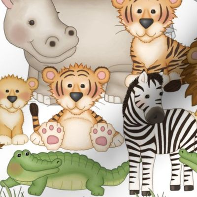 Safari Jungle Animals Baby Nursery Kids Room Decor Large 