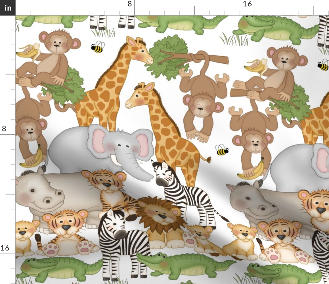Safari Jungle Animals Baby Nursery Kids Room Decor Large 