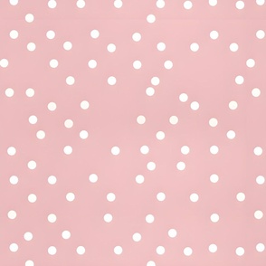 White Polka Dots on Dusty Rose 