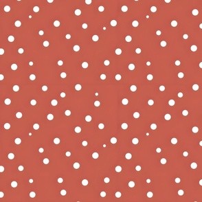 Polka Dots on Muted Red