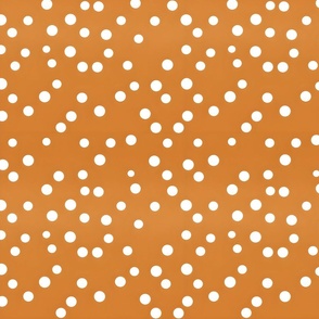White Polka Dots on Burnt Orange