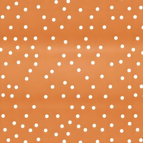 Small White Polka Dots on Burnt Orange 