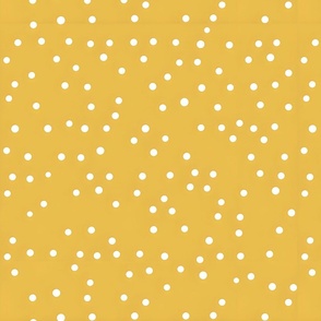 Small White Polka Dots on Mustard Yellow