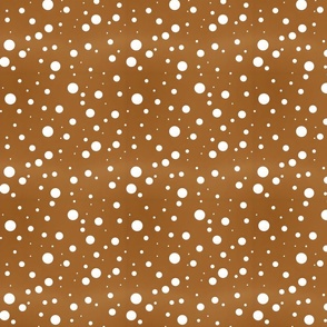 White Polka Dots on Brown